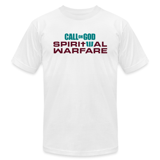 Spiritual Warfare Unisex Tee (Teal & Burgundy) Unisex Jersey T-Shirt | Bella + Canvas 3001 - Yah Equip Apparel