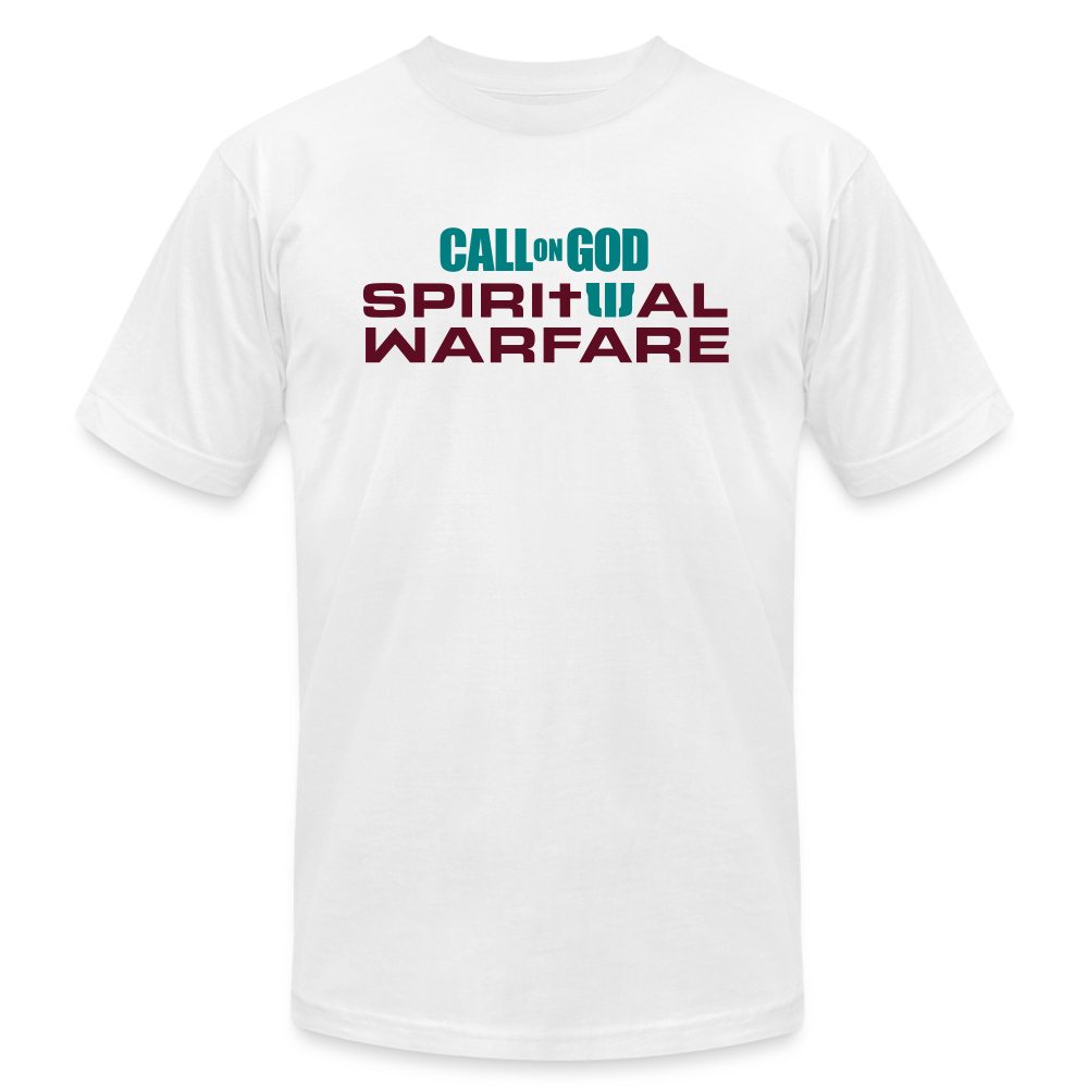 Spiritual Warfare Unisex Tee (Teal & Burgundy) Unisex Jersey T-Shirt | Bella + Canvas 3001 - Yah Equip Apparel