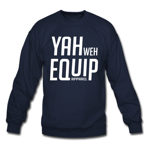 YAHWEH Equip Sweatshirt (White Letters) Unisex Crewneck Sweatshirt | Gildan 18000 - Yah Equip Apparel