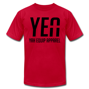 Y.E.A. Unisex Red Tee (S2) Unisex Jersey T-Shirt | Bella + Canvas 3001 - Yah Equip Apparel