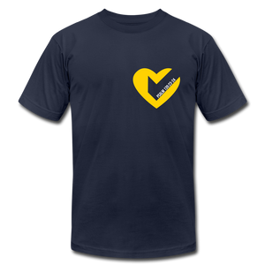 Check Your Heart Unisex (Navy Blue) Tee Unisex Jersey T-Shirt | Bella + Canvas 3001 - Yah Equip Apparel