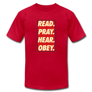 Read. Pray. Hear. Obey. Unisex Tee Unisex Jersey T-Shirt | Bella + Canvas 3001 - Yah Equip Apparel