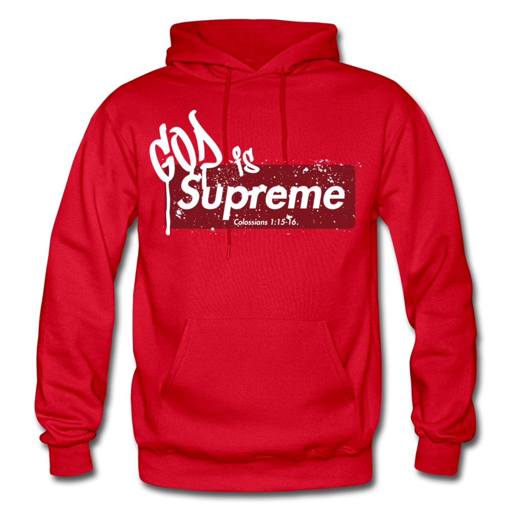 God is Supreme (Red Box) Unisex Hoodie Heavy Blend Adult Hoodie | Gildan G18500 - Yah Equip Apparel