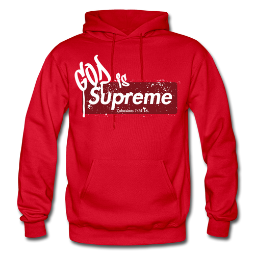 God is Supreme (Red Box) Unisex Hoodie Heavy Blend Adult Hoodie | Gildan G18500 - Yah Equip Apparel