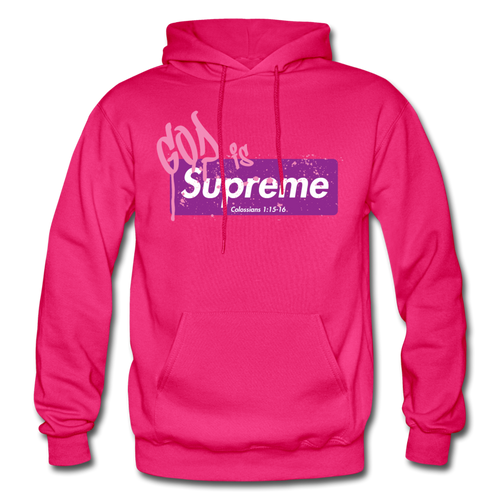 God Is Supreme (Purple Box) Unisex Hoodie Heavy Blend Adult Hoodie | Gildan G18500 - Yah Equip Apparel