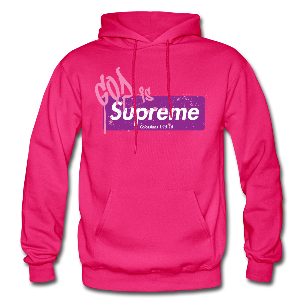 God Is Supreme (Purple Box) Unisex Hoodie Heavy Blend Adult Hoodie | Gildan G18500 - Yah Equip Apparel