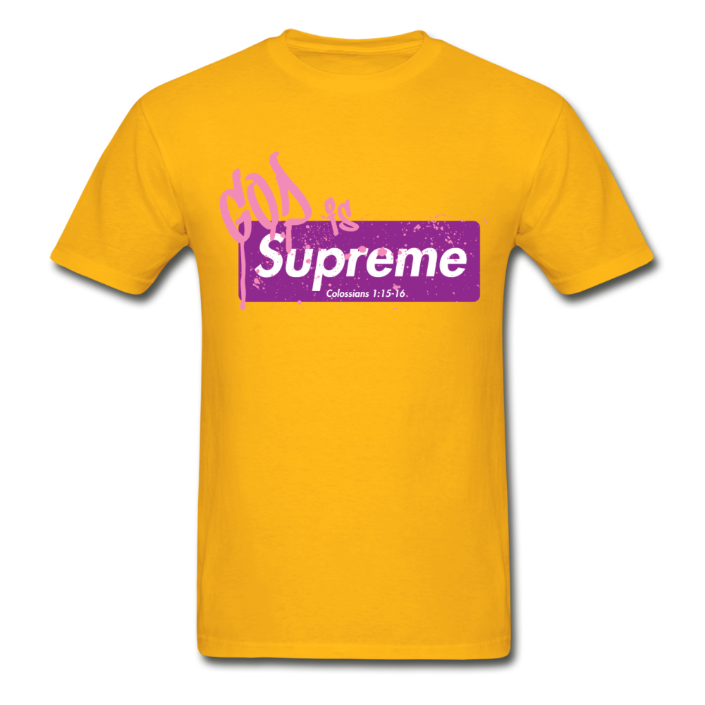 God is Supreme (Purple Box) Unisex Tee Ultra Cotton Adult T-Shirt | Gildan G2000 - Yah Equip Apparel
